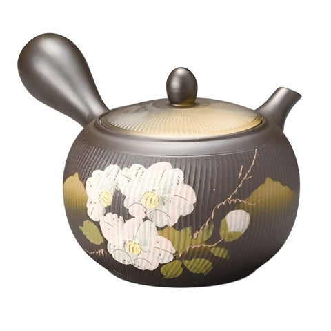 Tokoname Ware Flower Japanese Tea Pot (Large size)