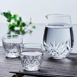 Sake Glass and Carafe Set with cut pattern