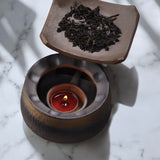 Ceramic Tea Leaf Burner with Two-Toned Surface