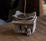 Ceramic Tea Leaf Burner with Square Dish