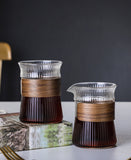 Wooden Ring Glass Coffee/Tea Cup and Jar Set