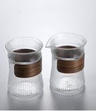 Wooden Ring Glass Coffee/Tea Cup and Jar Set