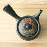 Tokoname Japanese Teapot "Double Flower"