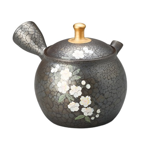 Tokoname Ware Tenmoku Sakura Japanese Tea Pot