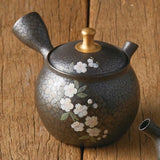 Tokoname Ware Tenmoku Sakura Japanese Tea Pot