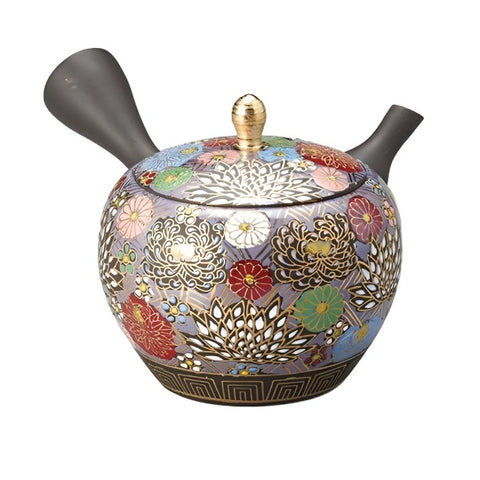 Tokoname Ware x Kutani ware Flower Garden Japanese Tea Pot