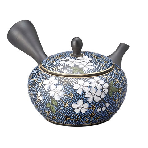 Tokoname Ware x Kutani Ware Sakura Arabesque Japanese Tea Pot